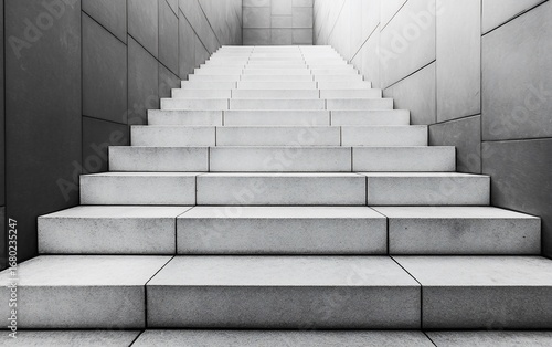 Wallpaper Mural Ascending concrete staircase. Geometric design, high-angle, leading upward into the light. Minimalist Torontodigital.ca