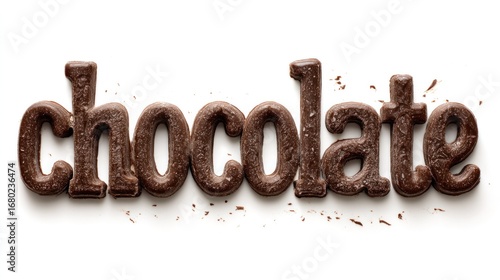 Delicious chocolate letters spelling out the word chocolate, ready to be enjoyed
