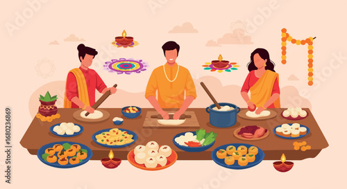 Festive Food Preparation for Diwali Celebration at Home