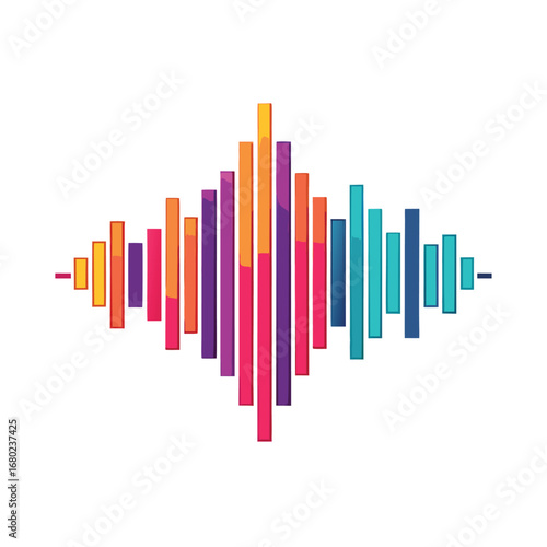 Colorful sound wave equalizer bars graphic design