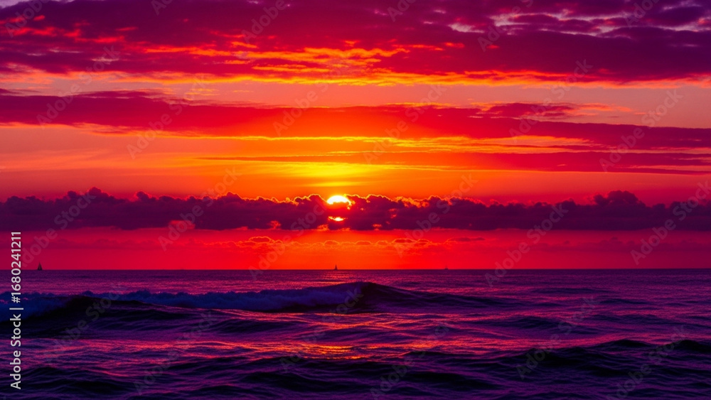 Fototapeta premium sunset on the river