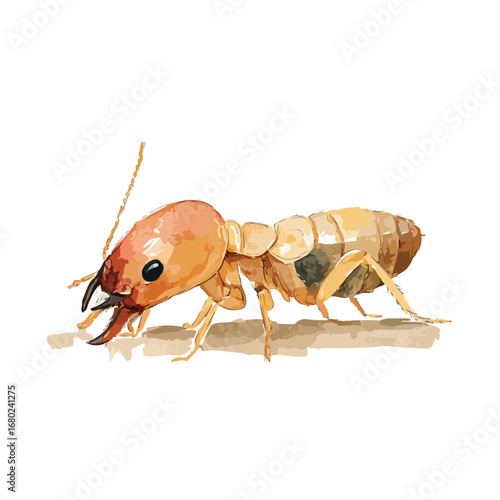 Detailed WatercolorStyle Illustration of a Termite