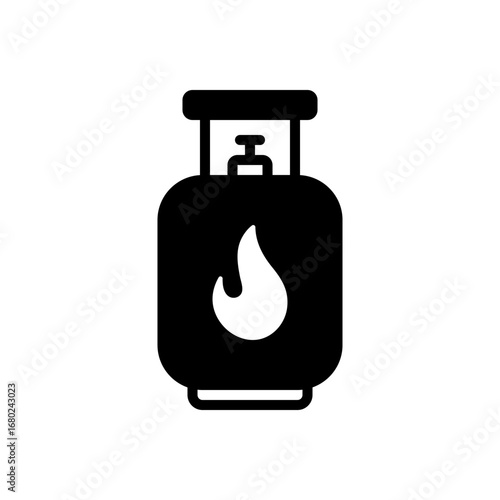 Black solid icon for gas