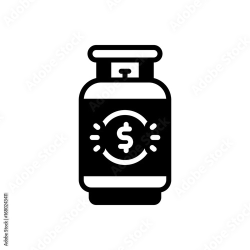 Black solid icon for gas price