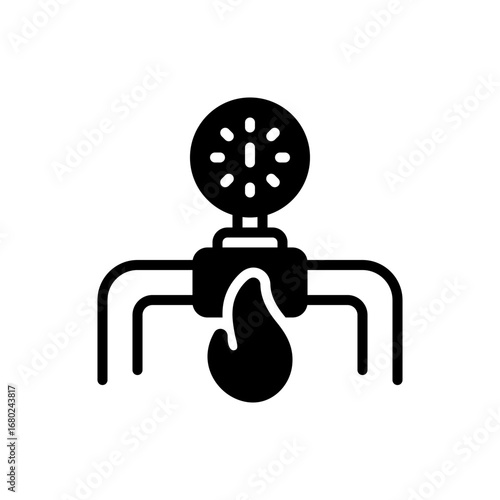 Black solid icon for gas supply
