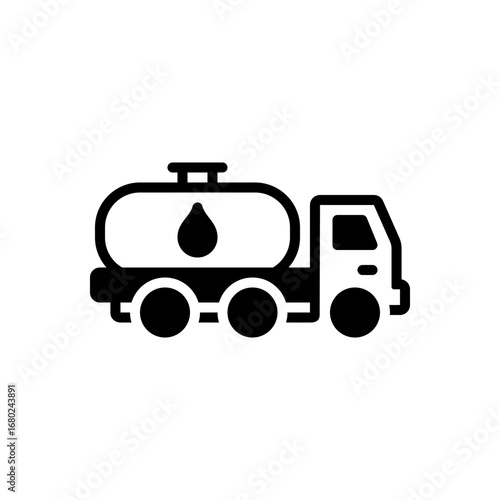 Black solid icon for gas tanker