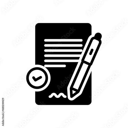 Black solid icon for contract