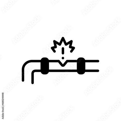 Black solid icon for damage
