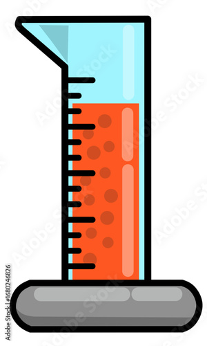 Orange Liquid in a Graduated Cylinder for Measuring Volume