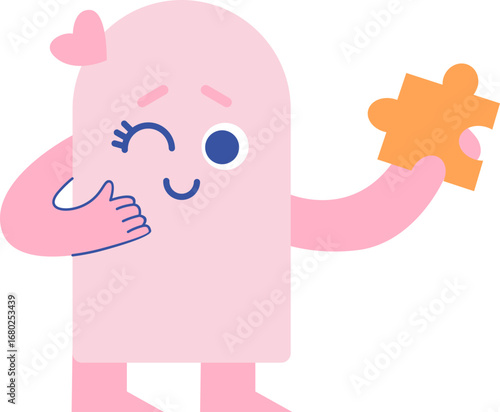 Cute Abstract Geometric Character Element