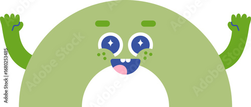 Cute Abstract Geometric Character Element