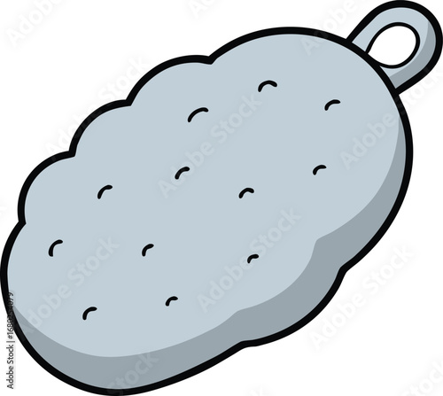 Silver Sponge Scrubber on Transparent Background