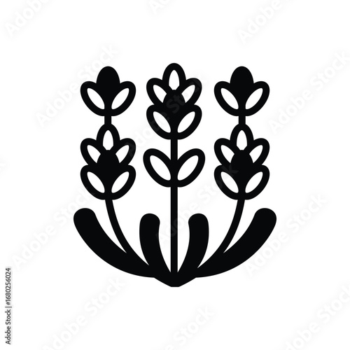 Black solid icon for lavender