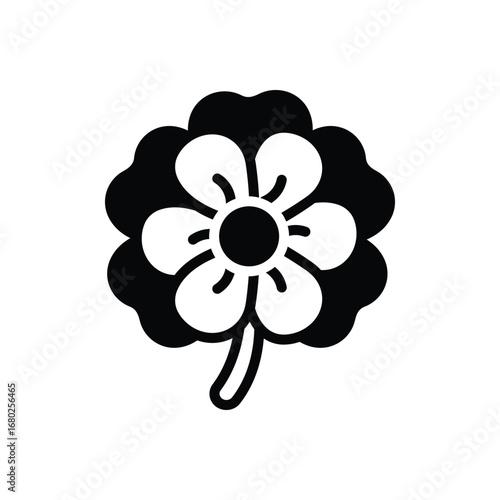 Black solid icon for pansy