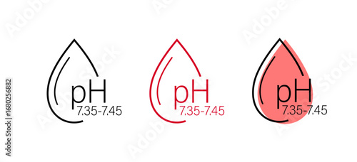 Ph blood icon. Human blood drop symbol. Medical Flat Vector illustration.