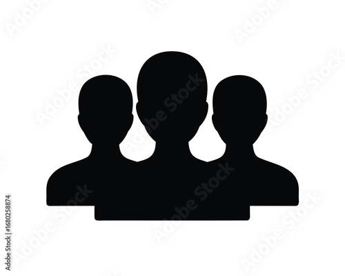 Teamwork representation showing a group of people silhouette in a unified approach