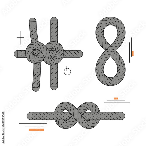 Visual guide to different knot tying techniques and their applications in various situations