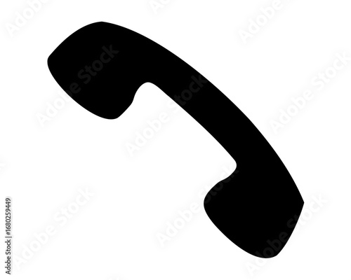 Silhouette of a retro style telephone handset on a white background