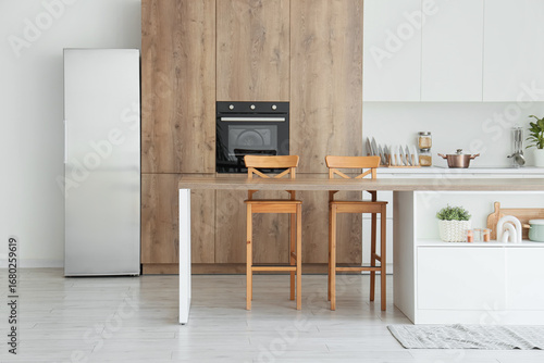 Interior of kitchen with mo...