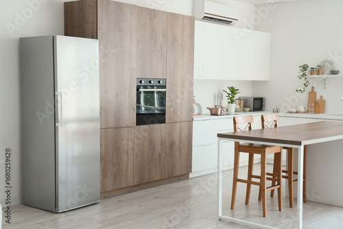 Interior of kitchen with mo...