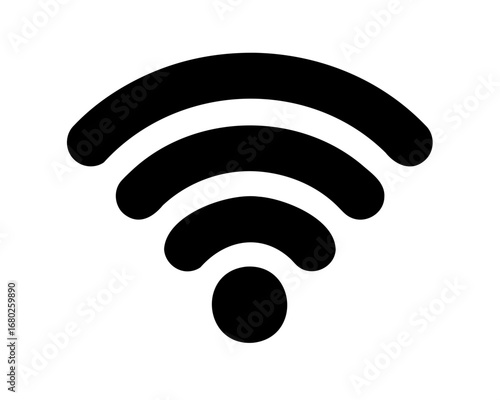 Simple wifi signal symbol in black on a white background vector