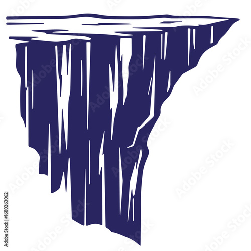 Abstract illustration of an icy cliff edge vector graphic in a clean design