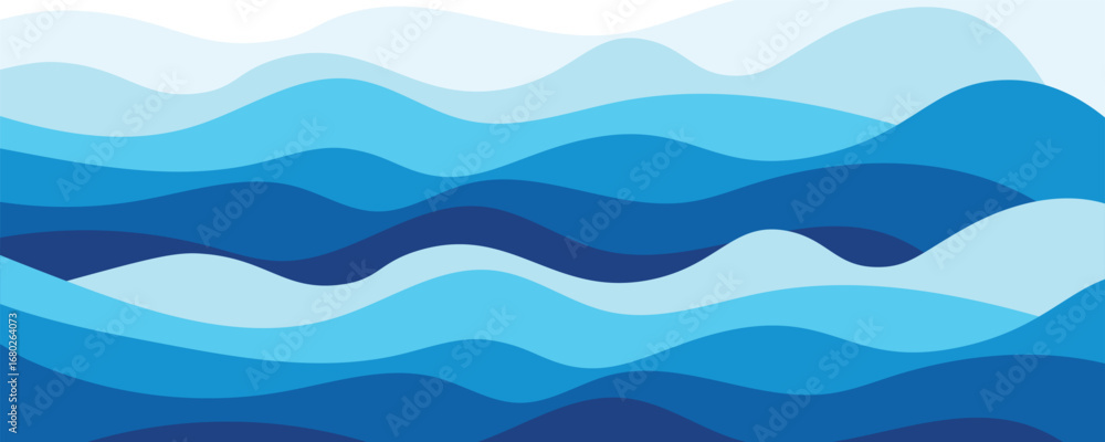 Fototapeta premium Abstract Sea waves layered vector background illustration and sea beach background. Modern trendy design,web,flayer.