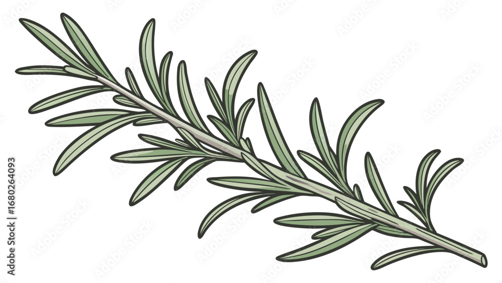 Fototapeta premium Rosemary Herb Sprig Illustration herbs culinary herb