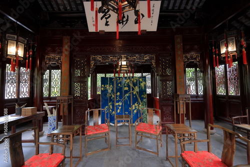 Photography Yu Garden (Yuyuan), a garden built in 1577 with lots of pavilions, ponds, bridge