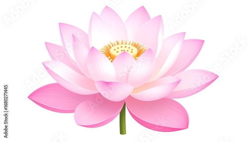 Pink lotus flower, detailed illustration (1)