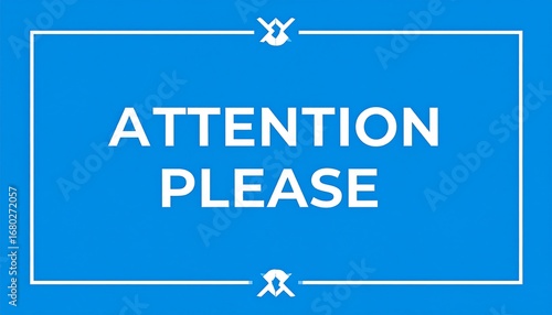 Attention Sign - Blue Background