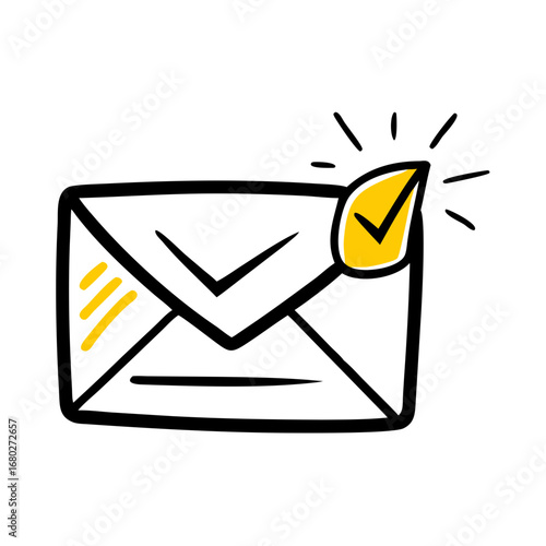 Email envelope with checkmark symbol indicating success  