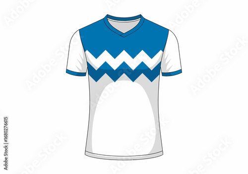 Flat vector t-shirt with zig-zag design on white background