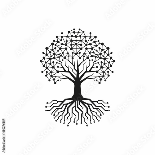 Set of dark shopping bags with green leaf emblems