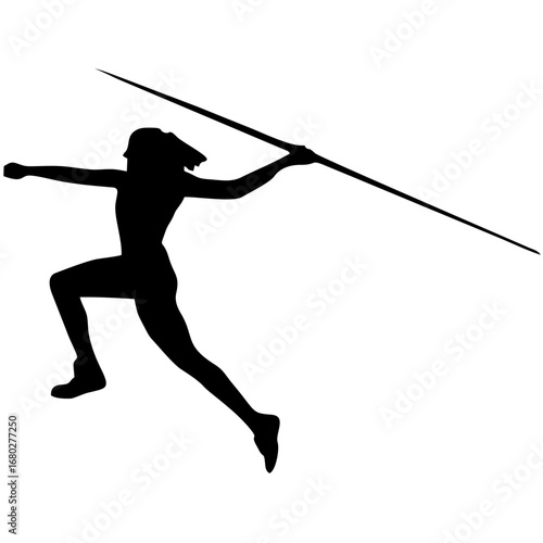 silhouette illustration of a javelin thrower in athletics