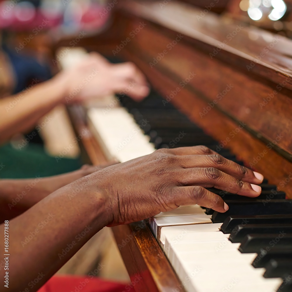Obraz premium Hands playing a piano