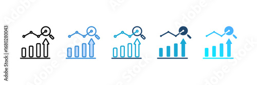 Forecasting Analytics  icon set multiple style collection