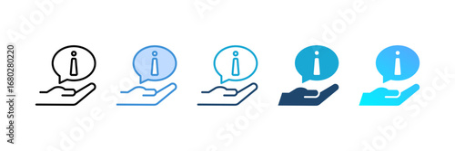 Information icon set multiple style collection
