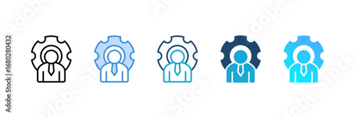 Management  icon set multiple style collection