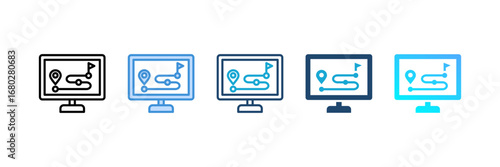 Crm Tracking icon set multiple style collection
