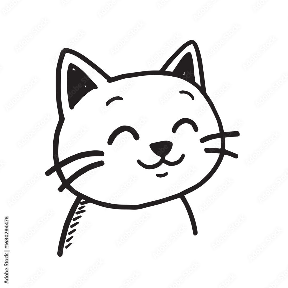 Cat Doodle Black and White Illustration Vector Image Cute Kitten Sketch Line Art Drawing Silhouette Cat Doodle Black and White Illustration Vector Image Cute Kitten Sketch Line Art Drawing Silhouette