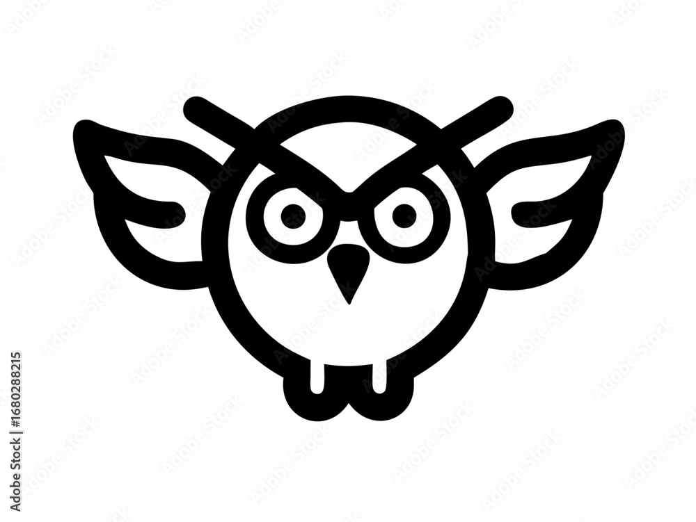 Fototapeta premium owl on white background