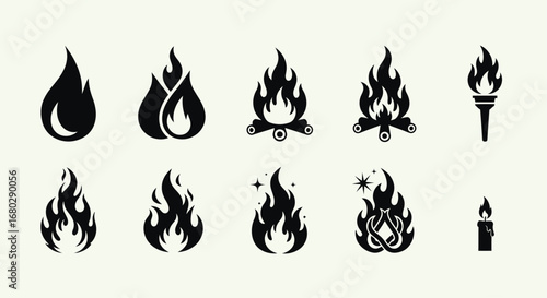 Collection of Fire and Flame Icons