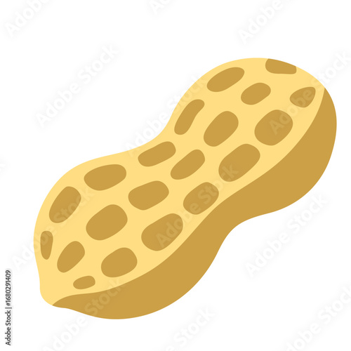 Raw peanut in shell isolated on white background, symbol of agriculture, snack food, protein source, and healthy organic nutrition.
