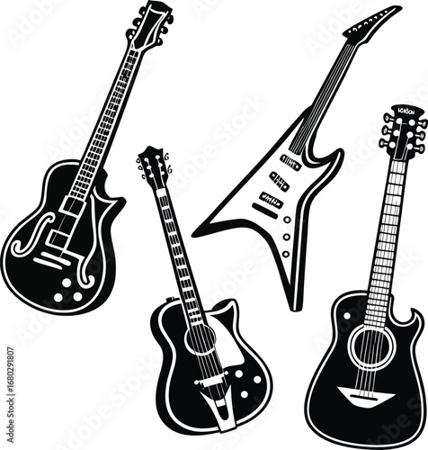 guitar vector design, acoustic guitar vector, electric guitar vector, classical guitar vector, 