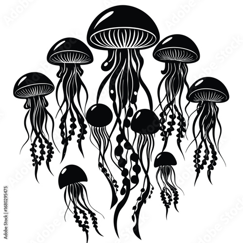 mushrooms on a white background