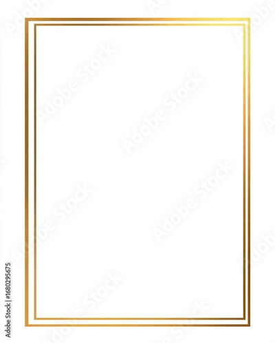 Gold double-line rectangle frame on white background