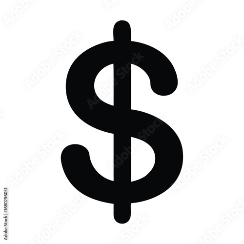 dollar symbol on white background
