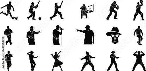 Dynamic Silhouettes: A Diverse Collection of Sports and People"