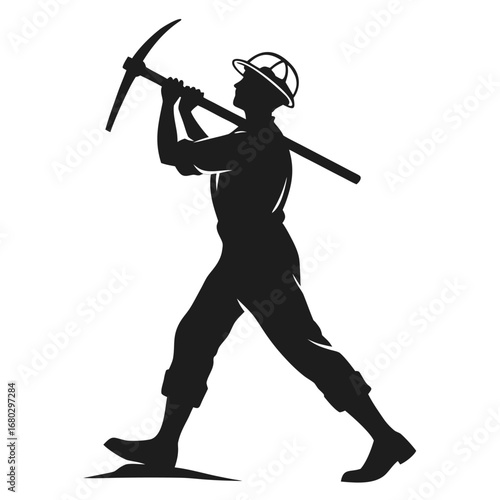Miner with pickaxe